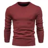 Suéter Gola Alta Liso Masculino Outono/Inverno 2025 Tricô Masculino Camisa Base Verde Militar