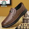 Novos sapatos casuais de couro genuíno Woodpecker para homens, couro macio, sola macia, antiderrapante, respirável, versáteis sapatos de negócios para dirigir