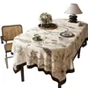 Mantel Vintage Estilo Francés, Impermeable, Resistente al Aceite, Lavable, Mantel Rectangular con Estilo de Mediados de Siglo, Lujo Ligero, Sensación de Alta Calidad y Mantel de Ambiente