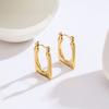 Aretes Rectangulares Geométricos Retro Estilo Coreano Acero de Titanio Diseño Nicho de Alta Gama Lujo Ligero Estilo Frío Elegantes Aretes de Moda