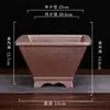 Vaso de flor de orquídea de areia roxa Yixing queima em alta temperatura queima de madeira quadrado retrô tubo de sinalização alto vaso para bonsai de mesa monte antigo atacado