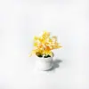 Nueva planta artificial de hierba de peonía de 5 piezas en maceta para decoración de mesa de hotel, maceta mini para fotografía y arreglo
