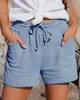 2024 Verão Europeu e Americano Transfronteiriço Nova Roupa Feminina Amazon wish Shorts Largos de Cintura Alta com Cadarço Feminino