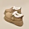 Zapatos Birkenstock de Suela Gruesa para Aumentar la Altura, de Felpa, para Mujer, Estilo Nuevo Otoño/Invierno, Botas de Nieve, Mocasines Cálidos, Zapatos de Algodón, Zapatos Peludos