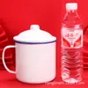 Tazón de Esmalte con Tapa Engrosada, Taza de Té de Hierro Tradicional Doble Felicidad Roja, Vaso para Comida Rápida, Vaso para Fideos Instantáneos con Palillos, Vaso para Barbacoa, Tazón para Fideos Instantáneos