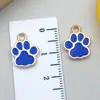 Collar con Colgante de Huella de Pata de Perro de Colores Brillantes DIY, Llavero, Encanto, Accesorios de Joyería de Aleación de Esmalte con Forma de Pata de Oso, Pata de Gato