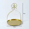 Prato Retangular para Bolo com Borda de Renda Dourada Estilo Europeu Suporte para Bolo de Chá da Tarde Prato Grande para Chá de Casamento Mesa de Sobremesas Prato para Biscoitos