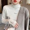 Camiseta Básica Suave y Acogedora de Cuello Medio Alto para Mujer 2025 Nueva Primavera Camiseta de Manga Larga con Forro Polar y Ropa Interior Térmica Engrosada