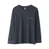 Algodón viscosa algodón marca pijamas hombre verano manga larga cárdigan top holgado XXXXL talla extra se puede usar afuera RC