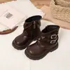 Botas estilo Martin para niña, nueva colección otoño 2026, botines elegantes y a la moda, botas de cuero retro estilo británico para niño/a de media pantorrilla