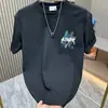 Camiseta de Manga Corta de Marca Nueva de Moda para Hombre, Camiseta Informal de Cuello Redondo con Estampado de Moda, Holgada de Media Manga, Versátil