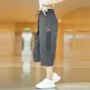 Calças Masculinas de Verão Finas Sete Pontos Largas Retas Casuais Respiráveis Versáteis Verão Universal Plus Size Levemente Elásticas