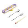 Dopamina Utensílios de Mesa Portáteis Estudante Trabalhador Hashi Garfo Colher Conjunto de Três Peças Caixa Portátil de Aço Inoxidável 304