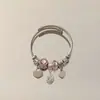Pulsera de Acero Inoxidable Panjia Dora Transfronteriza con Forma de Lazo Corazón Diamante Geométrico Pulsera Pequeña Fresca Versátil con Cuentas para Mujer