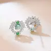 Aretes Colgantes de Flor de Agua Azul Jade Natural Grado A Batata Roja Dulce Tipo Hielo Jade Pendientes de Moda de Gama Alta para Mujer