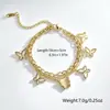 Pulsera de doble cadena de acero de titanio de moda transfronteriza europea y americana para mujer, simple y versátil, estilo ins, a la moda, lujo ligero, pulsera personalizada