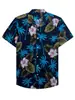Camisa casual de manga corta con estampado digital 3D hawaiano transfronteriza europea y americana temática de playa