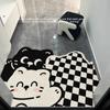 Tapete de seda para porta de entrada dos desenhos animados resistente à sujeira e fácil de cuidar do tapete antiderrapante de PVC de entrada do portão de entrada