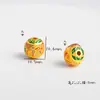 Esfera Oca Gota de Óleo Esmaltada com Contas Douradas Acessórios para Joias Artesanais DIY Pulseira com Contas Acessórios para Colares