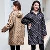 Chaqueta larga de terciopelo grueso para otoño e invierno, nueva prenda exterior cálida antiincrustante, ropa de trabajo estampada, resistente al viento, para adultos, para hombres y mujeres.