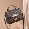 Bolsa de Mujer de Comercio Exterior Vintage Moda Bolsa de Mujer Bolsa Portátil de Hombro Cruzada Estampada Portátil Pequeña Cuadrada