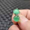 Pendientes redondos de jade dragón, jade jade verde hielo calcedonia, turquesa, ágata de jade, pendientes de jade