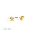 Pendientes Sencillos y Versátiles de Acero de Titanio Completamente Incrustados de Diamantes para Mujer, Elegantes y de Alta Gama, Pendientes de Acero Inoxidable Incrustados de Diamantes, Oro de 18K, No se Desvanecen