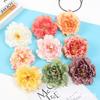 Flor Artificial Peônia 12cm Cabeça de Flor Grande DIY Feito à Mão Material Enfeite de Cabeça Tecido de Seda Flor Falsa Decoração de Casa Adereços para Fotos