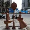Esculturas Grandes de Cobre Fundido e Cobre Forjado Reformadas com Figuras Modernas, Tema Vermelho Cobre Imitação Ornamentos de Paisagem para Ruas de Passeio em Parques