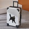 Desenho animado gatinho zíper puxar haste bagagem moldura de alumínio 28 polegadas mala de embarque mudo roda universal caixa mãe
