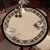 Toalha de mesa redonda estilo francês, à prova d'água e resistente a óleo, jogo americano redondo para mesa de jantar sem lavagem, protetor de mesa de centro de couro PVC resistente ao calor e isolante