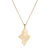 Collar de joyería de comercio electrónico transfronterizo europeo y americano con colgante de corte de rayas geométricas irregulares, collar de acero inoxidable para mujeres y niñas