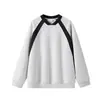 Sudadera china de algodón con patchwork bicolor para hombre, nuevo estilo otoño 2026, holgada, moderna, casual, sudadera de hombre