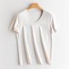 Camiseta de Algodón Mercerizado de Seda de Morera 2026 Fresca al Tacto Sin Planchar 13 Colores Verano Fresco Top Sedoso para Mujer