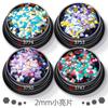 Conjunto de lentejuelas pequeñas mixtas de 1m +2m +3m de color degradado con brillo, polvo de purpurina, material de gel para esmalte de uñas al por mayor