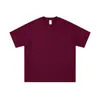 Camiseta de Algodão Puro Pesado com Costura de Três Agulhas, 500g, Cor Cinza Fumaça, Gola Redonda, Manga Curta, Estilo Casual Americano, Cor Sólida, Modelagem Solta, Camisa Básica
