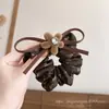 Diseño simple, estampado floral, moño, liga grande para el cabello para mujer, accesorio de alta gama para el cabello, diadema para coletas y recogidos