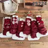 Sapatos, Meias-calça de Algodão para Meninas, Laço, Ano Novo, Natal, Meias Fofas Largas, Lolita, Meias Quentes para Panturrilha de Outono e Inverno