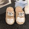 Sandalias Chanclas de Gato Lindas Versátiles de Moda con Suela Gruesa para Mujer 2025 Otoño Lazo Niña Zapatillas de Algodón para Casa Exterior