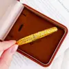Loja de Joias Banhadas a Ouro-Estilo Loja-Design de Espiga de Trigo Escovada com Fecho de Pedraria Pulseira para Mulheres, Design de Luxo Leve de Nicho, Pulseira Fechada