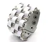 Elegante Pulsera Blanca de Cuero PU con Cadena Plateada y Detalles Metálicos Pulsera de Moda Tendencia para Hombres y Mujeres Ajustable y Duradera Perfecta para Looks de Estilo Casual y Rock Ideal para el Uso Diario y Regalos