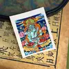 Promoção Quente Xizang Nepalês Thangka Pintado à Mão Puro Deus Verde da Riqueza Núcleo de Cartão 4*5