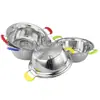 Peneira de Arroz e Bacia de Escorrer em Aço Inoxidável com Duas Alças, Bacia de Silicone para Lavar Arroz na Cozinha, Cesta para Frutas e Legumes com Furos Pequenos para Lavar Legumes e Frutas