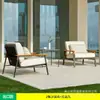 Sofá de Alumínio para Exterior Casa ao Ar Livre Jardim Escandinavo Impermeável Madeira Maciça Rattan Sofá de Pátio Mesa de Centro Combinada