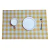 Estilo europeu poliéster impermeável placemat antiderrapante Western placemat doméstico xadrez isolado mesa de jantar de duas cores tapete transfronteiriço atacado