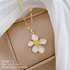 [Aço Titânio] Design de Nicho Personalizado Celebridade da Internet Elegante Colar Brilhante Inteligente Feminino ins Pingente Simples de Sorte