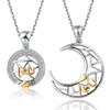 Joyería creativa Sol y Luna con colgante concéntrico TE AMO Pareja Hombres y Mujeres Collar de costura Cadena de clavícula simple