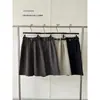 Pantalones Casuales de Lana Anchos Acortados Versátiles Estilo Coreano Retro Simple Otoño 260335 (con cinturón)