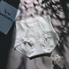 Calcinhas modeladoras de renda de cintura alta para controle da barriga para mulheres, modelagem da cintura sem costura em seda gelo, fundo respirável em seda de amoreira, calcinhas triângulo que levantam o bumbum para mulheres