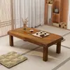 Mesa de Centro de Madera Maciza Sala de Estar Hogar Apartamento Pequeño Balcón Doble Uso Mesa Pequeña Mesa de Comedor Madera Simple Mesa de Té China Nueva